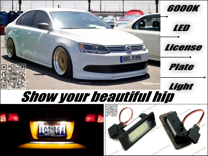 Car License Plate LED Light Lamp For Volkswagen VW Jetta MK6 A6 1B Sagitar High Brightness Light