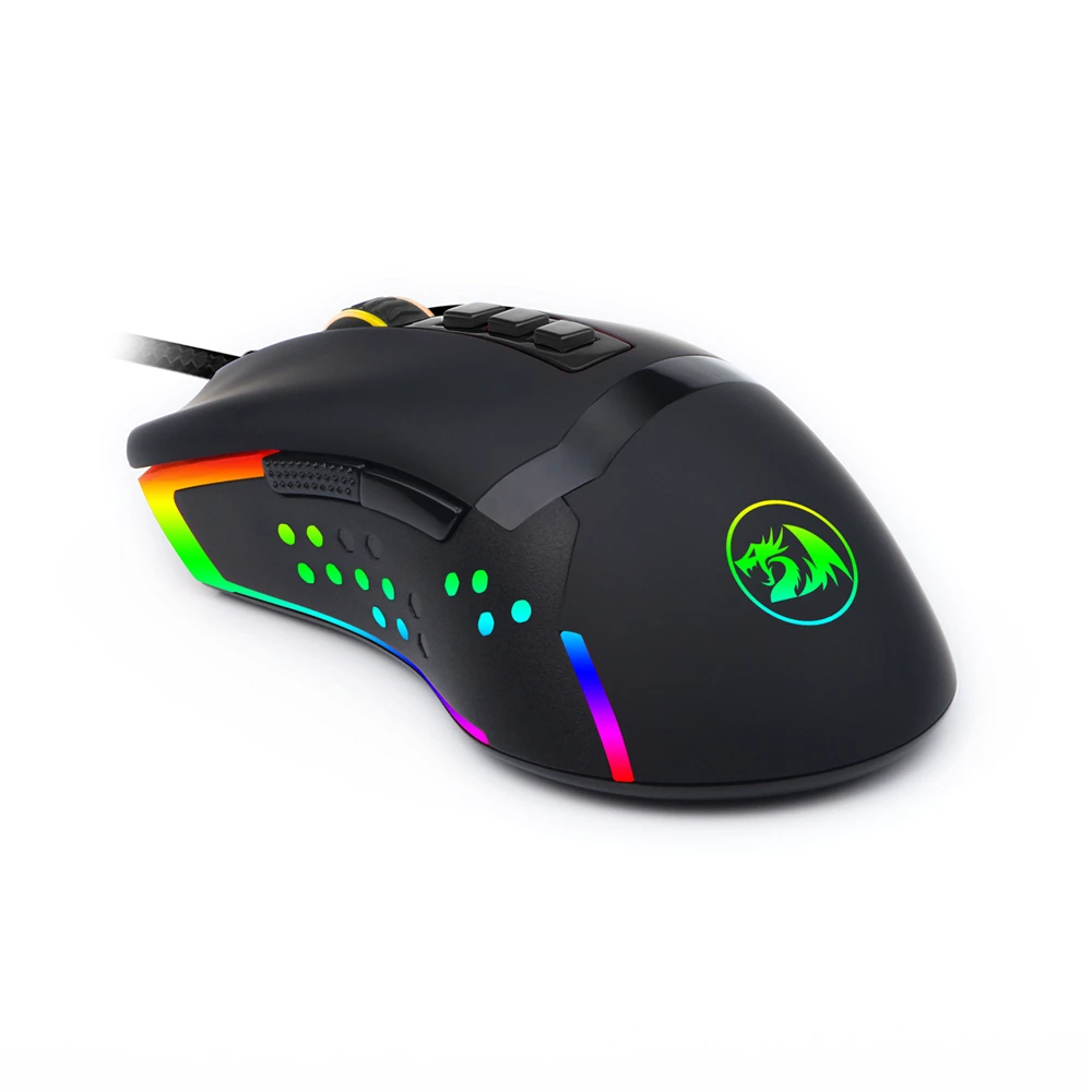 Фото Игровая мышь Redragon M712 RGB, Проводная игровая мышь 10000 DP RGB светодиодный Ной подсветкой, для MMO, для ПК, для обеих рук, макро программируемая компьютерная мышь №5