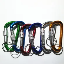 New Charming Keychain Outdoor Multi Colors Safety Buckle With Lock Aluminium Alloy Climbing Button Carabiner Camping Hiking Hook