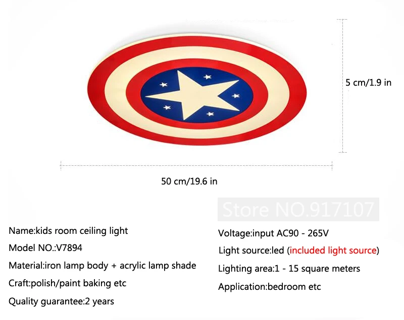 Капитан Америка звезда Дети Потолочный светильник мультфильм принцесса девочки мальчики дети детская комната Светильник потолочный светодиодный светильник ing детская комната