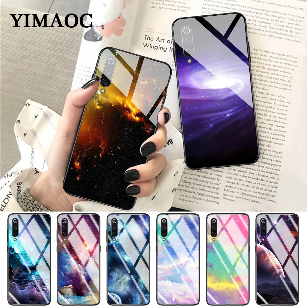 YIMAOC космической звезды планета Стекло чехол для Xiaomi Redmi 4x 6A Примечание 5 6 7 Pro mi 8 9