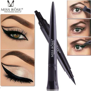 

Miss Rose Brand Long-lasting Eyes Liner Liquid Make Up Pencil Waterproof Black Double-ended Makeup Stamps Eyeliner Pencil