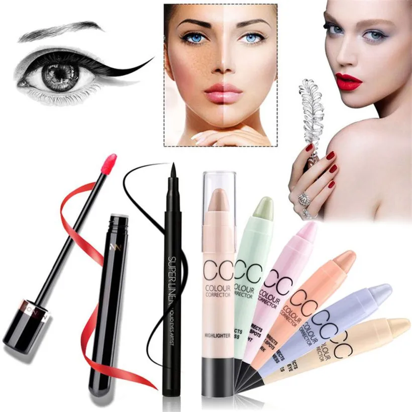 Menow Waterproof Eyeliner Pen Concealer Stick Matte Lip Gloss Make Up Set SP27 |