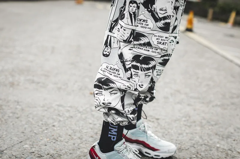 Модные японские уличные брюки в стиле аниме мужские и женские весенние черные белые узкие брюки