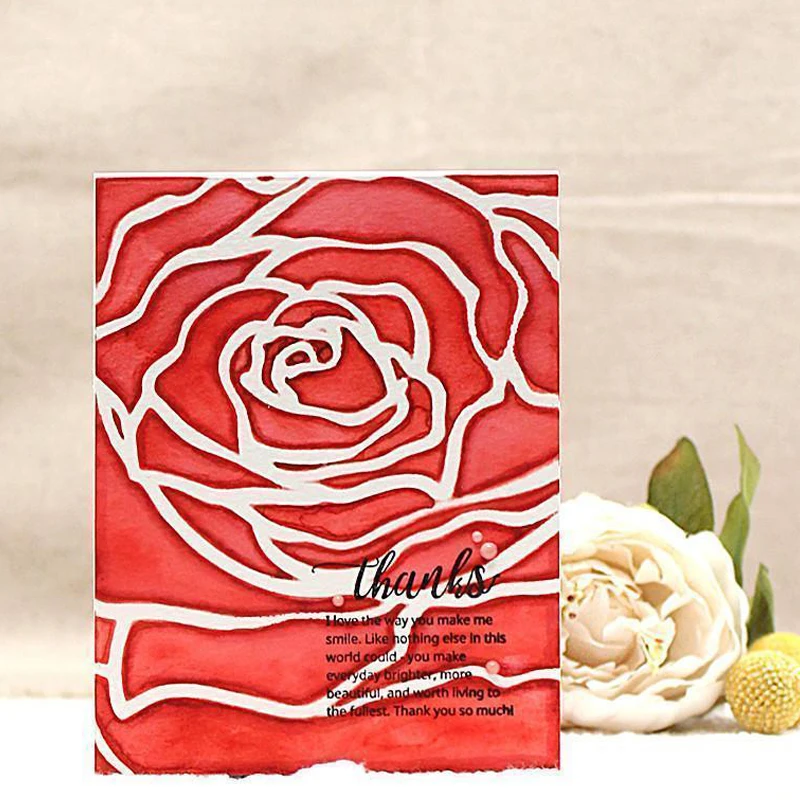 

New Mega Rose Stencil for DIY Scrapbooking Decorative Embossing DIY Paper Cards Crafts Plastic Templates Drawing Sheets