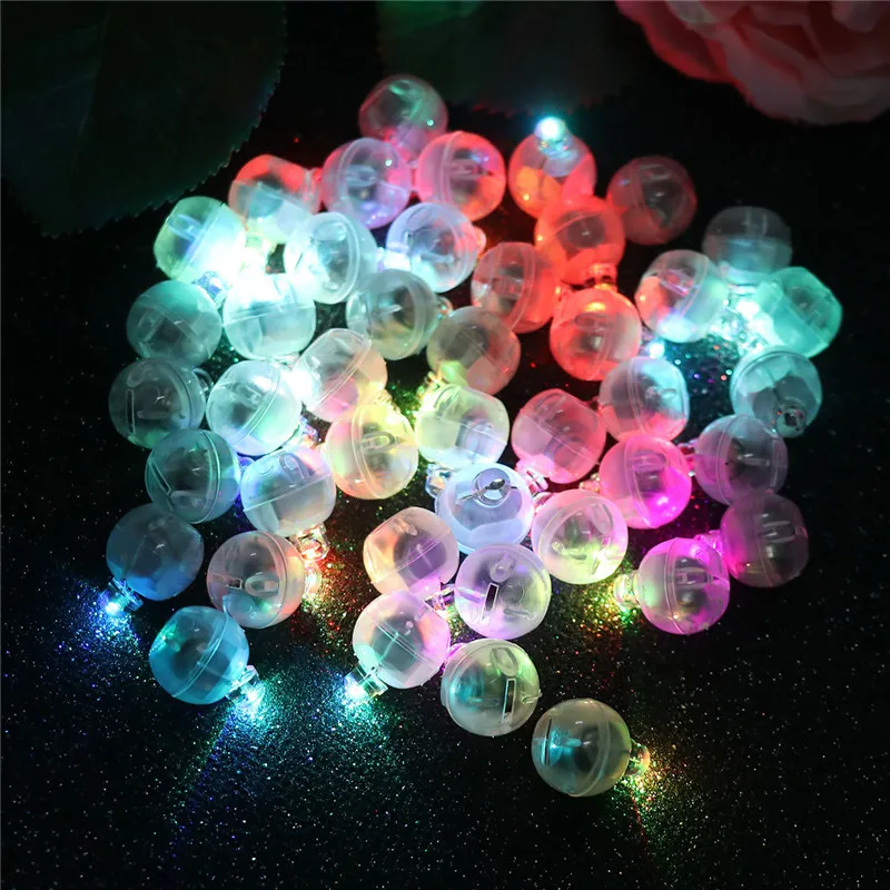 100Pcs Mini Round Ball Led Balloon Lights with Two Batteries Flash