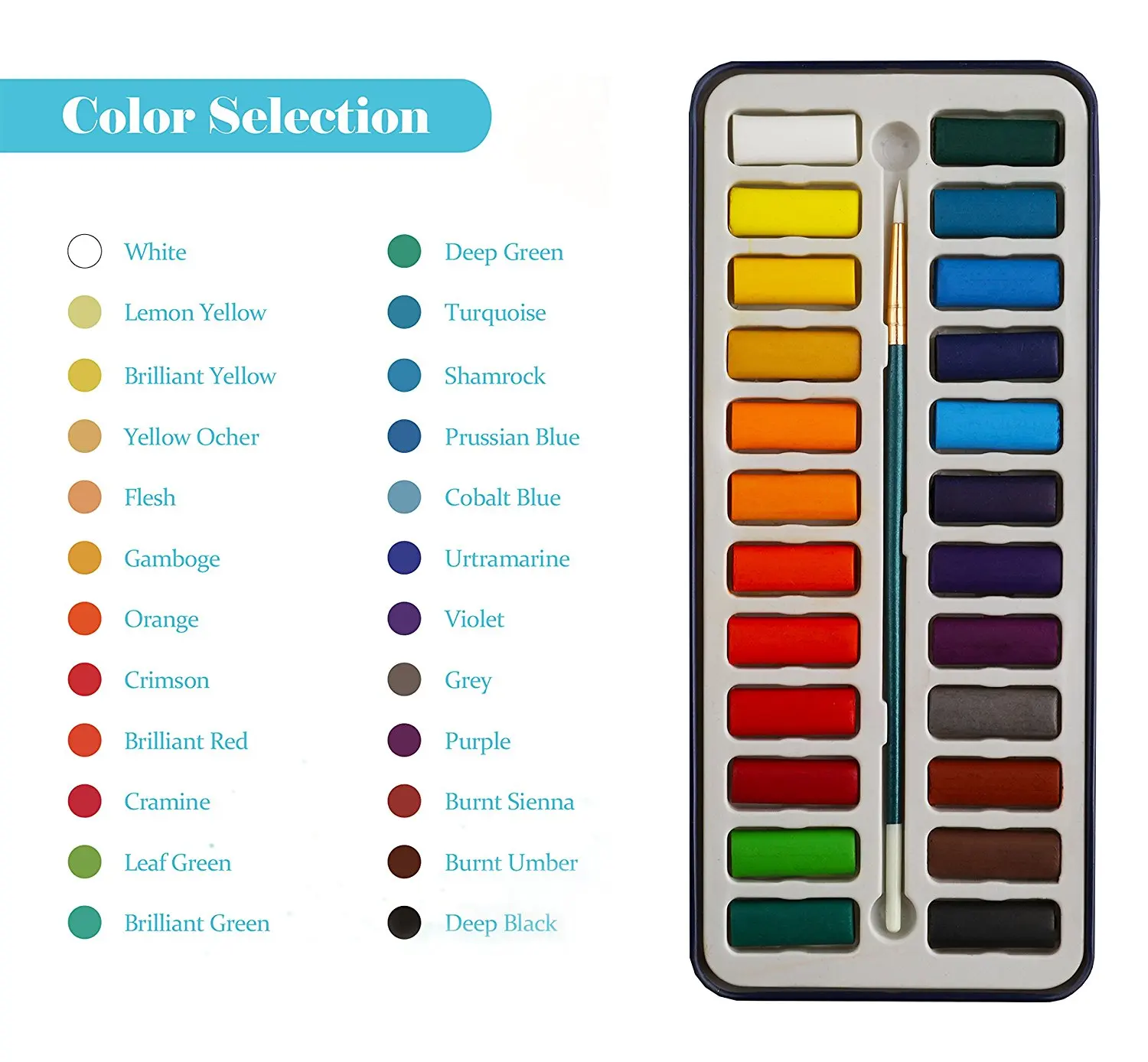 Поставки акварель Краски комплект-24 ярких цветов-легкий и портативный-идеально подходит для начинающих любителей и художников Краски