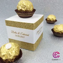 Цельная паутина, уникальная 40 шт/партия, Индивидуальная коробка для конфет цвета шампанского, плотная блестящая коробка для конфет, Индивидуальная коробка FB000
