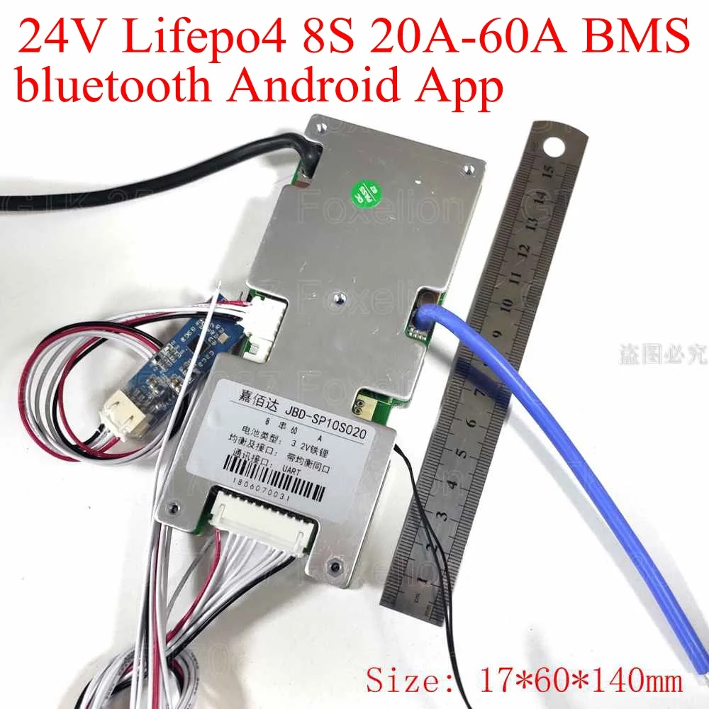 24 В Lifepo4 8S 20A 30A 40A smart bms 60A 50A статический баланс с зарядным дисплеем связь UART android