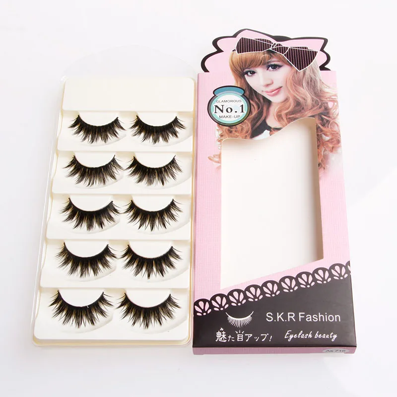 5 Pairs Makeup Long Black Natural Handmade Thick Soft font b False b font font b