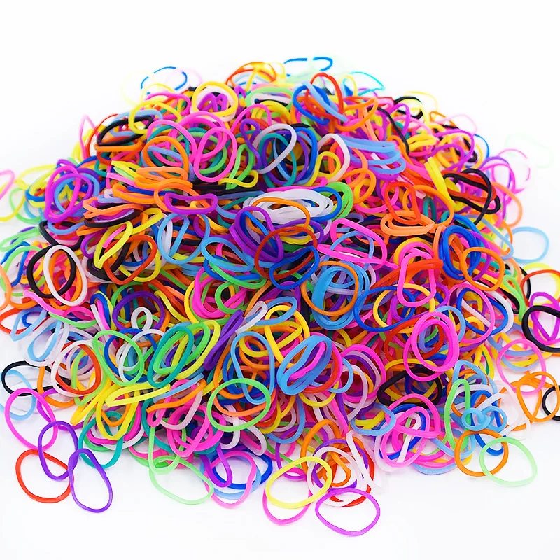 

DIY hand knitting rainbow knitting machine rubber band loom bands