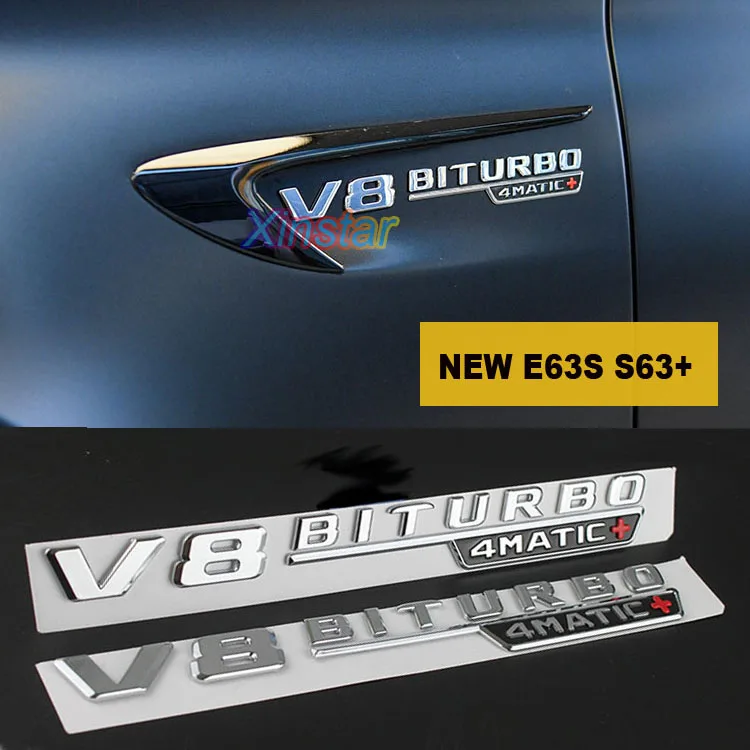 2 шт. V8 BITURBO 4matic + стикер для автомобиля эмблема Mercedes Benz w117 cla45 w205 c63 w212 e63 w207 w176 a45 gla45