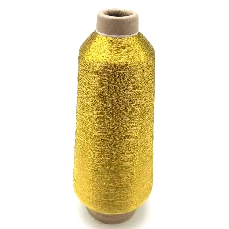 

Good Quality Paper cone 125g Golden color 150D/2 Metallic Embroidery thread