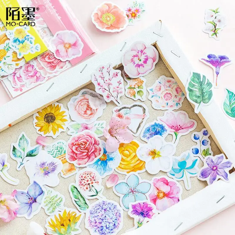 

45pcs/lot blossoming flowers paper sticker Decoration Diy Scrapbooking Sticker Stationery kawaii Girl's gift label stickers
