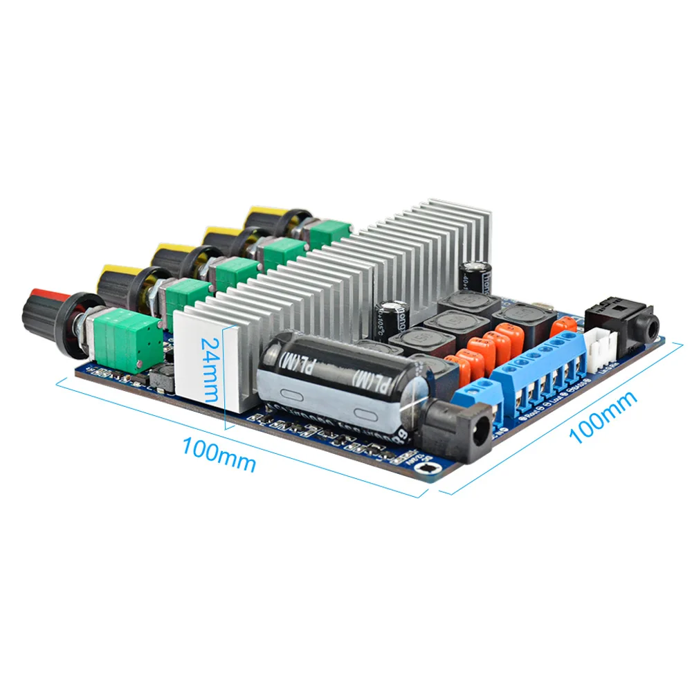 AIYIMA TPA3116 Subwoofer Amplifier Board 2.1 Channel High Power Bluetooth 4.2 Audio Amplifier Board DC12V-24V 2*50W+100W