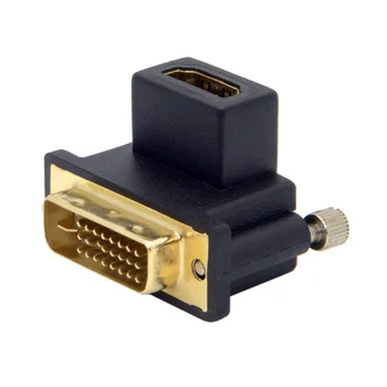 

10pcs/lot 90 Degree Up Angled DVI Male to HDMI Female Adapter for Computer & HDTV & Graphics Card
