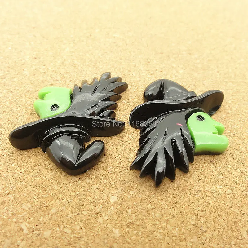 1pcs/lot resin flat back Halloween green face ghost cartoon 30mm Cabochons Hair Bow Center DIY Christmas decration C114-10