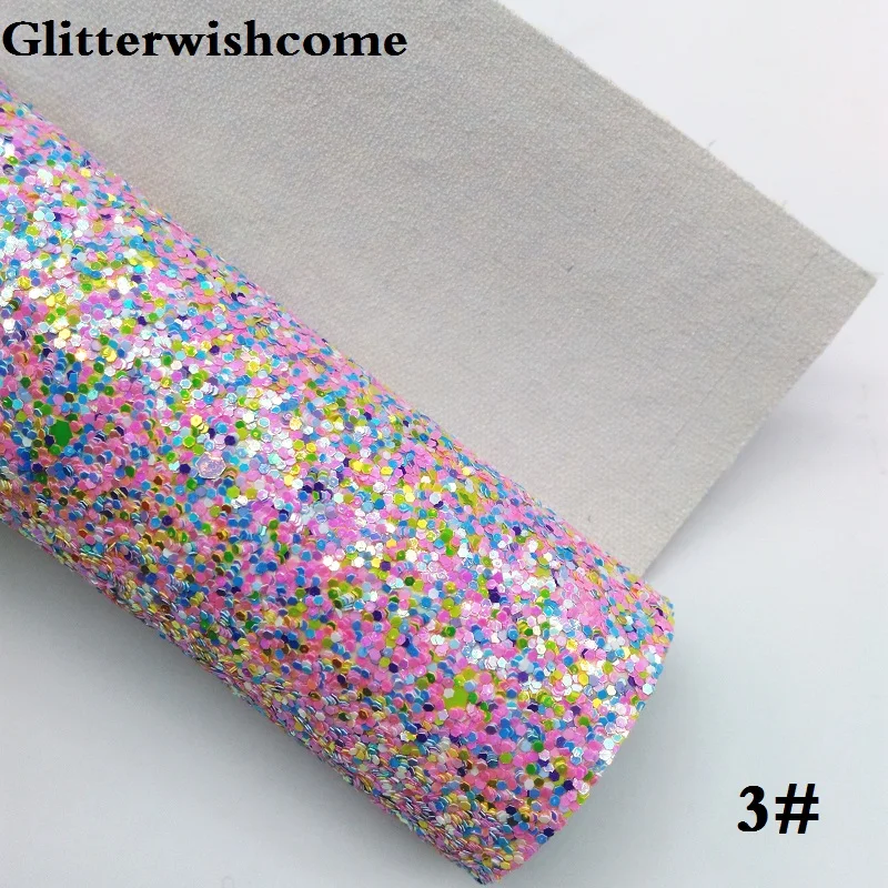 Винил Glitterwishcome размера A4 21 х29 см для бантов крупная блестящая кожаная ткань винил