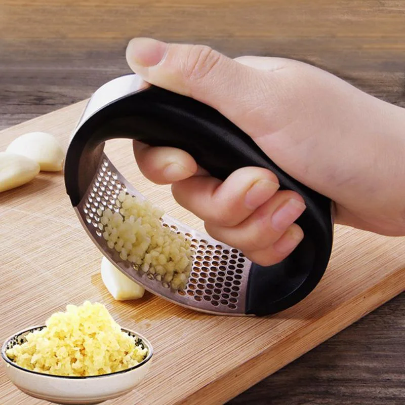 

1pcs Stainless Steel Garlic Presses Manual Garlic Mincer Garlic Grinding Slicer Curve Fruit Vegetable Tools Kitchen Gadgets