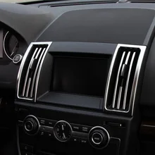 Chrome консоли автомобиля кондиционер выходе Vent Обложка Рамки отделкой 3D Стикеры для Land Rover Freelander 2 2008- стайлинга автомобилей