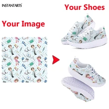 INSTANTARTS индивидуальный образ/логотип/Фотопечать женская обувь для фитнеса на шнуровке Тонизирующая обувь тренировки дымоход кроссовки