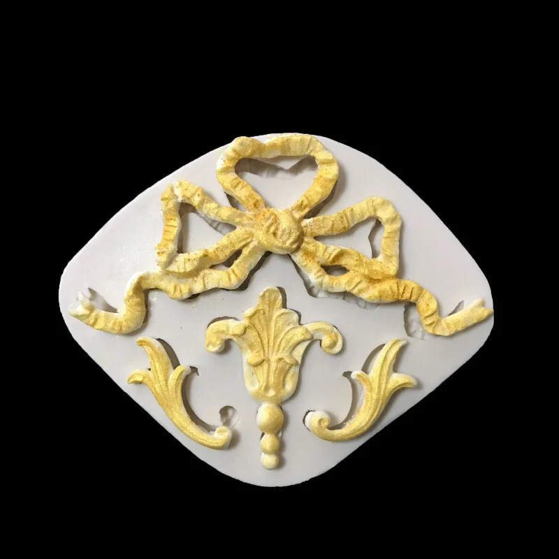 

Retro Bowknot Shape Silicone Cake Mold,Kitchen Baking Mold For Chocolate Clay Pastry,Sugar Fondant Decorating Tools Accessories