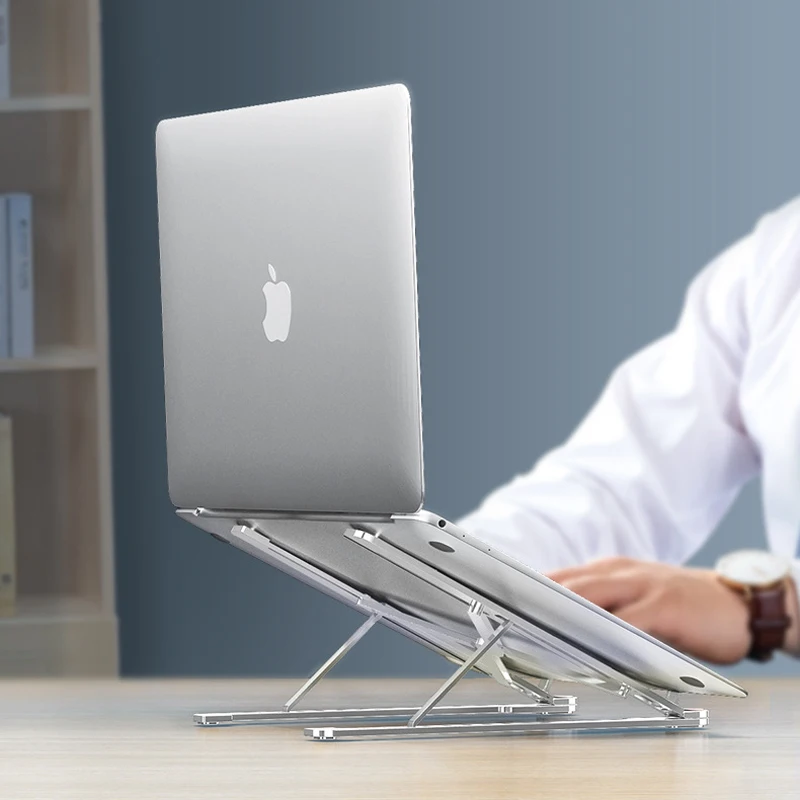 Laptop Stand Portable 8 Heights Adjustable Aluminum Desktop Ventilated Cooling Holder Folding Ultra for MacBook HP 13 15 17 inch
