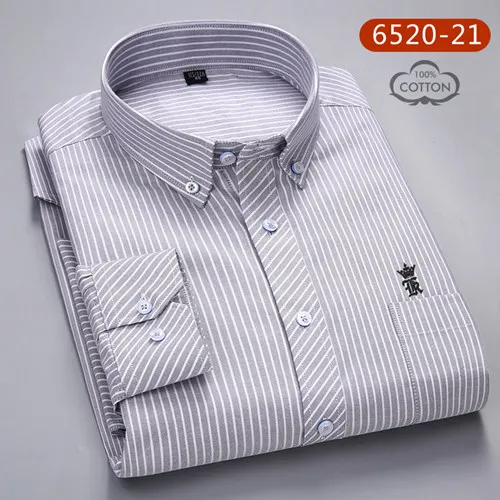 Dudalinas Весна Sergio K хлопковая оксфордская рубашка с длинным рукавом мужская блузка Social повседневные рубашки классические мужские платья - Цвет: SK-PM6520-21Gray-T