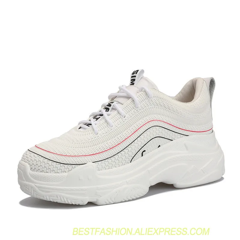 

white platform sports shoes female invisible heel women's mesh brand runway fashion casual shoes with women's shoes wedge sh