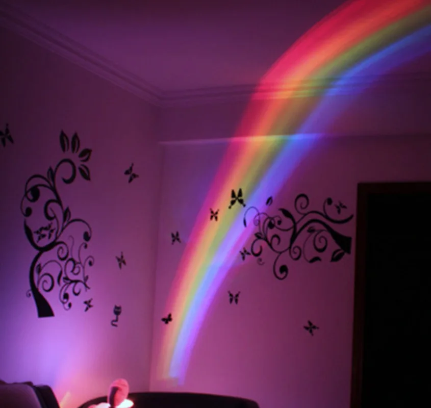  Rainbow Projector Night Light 2 Mode Portable 5LED Color Lamp Magic Romantic Lights for Children Ta - 32920875846