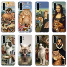 Чехлы для телефонов с забавным рисунком кота для huawei P30 P30 Pro P10 P20 Lite Nova 4e P Smart Plus View 20