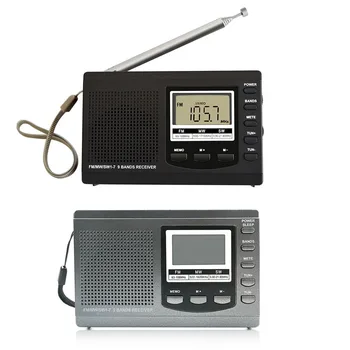 

1pcs Digital Alarm Clock Mini Radio FM / MW / SW with Digital Clock FM Radio Receiver Clock Radio
