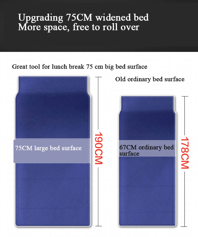 Z New Folding Bed Winter/Summer Nap Couch Recliner Chair Fishing Beach Cushion Cover Mattress Bed L