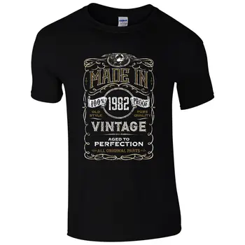 

Made in 1982 T-Shirt Born 35th Year Birthday Age Present Vintage Funny Mens Gift Cool Funny T Shirt Men High Quality Tees