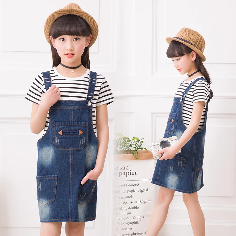 girls denim overall dress