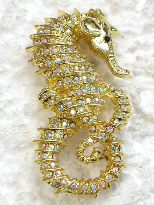 Прозрачные стразы ЭБ Seahorse Pin модная брошка C945 F2 | Украшения и аксессуары