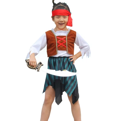 Карнавал Пурим малыш Пиратская одежда костюм для мальчиков и девочек полный набор Косплей Карнавал - Цвет: Многоцветный