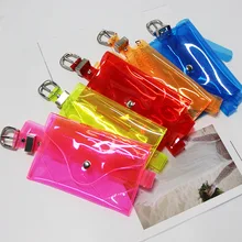 Модная прозрачная неоновая сумка Детская сумка на пояс Женская поясная сумка летняя ПВХ сумка на пояс для мобильного телефона