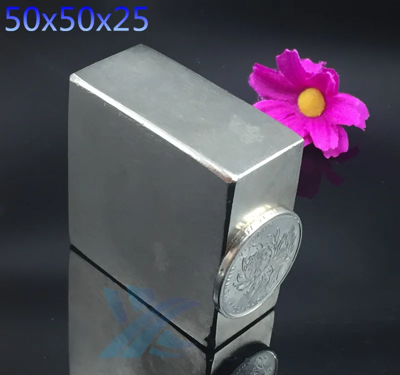 1PC 50x50x25 mm Magnets Super Strong Powerful Ndfeb Block Rare Earth Magnet Neodymium Magnetic 50*50*25mm N35