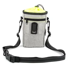 Большая водонепроницаемая переносная сумка для угощений собак, мешок для еды, мешок для экскрементов диспенсер регулируемый пояс на плечо, релективная полоса