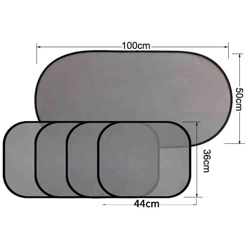 5pc Black Rear Side Car Window Windshield Mesh Sunshade Visor For Kids Baby Children Cover Shield Screen Solar UV Protection