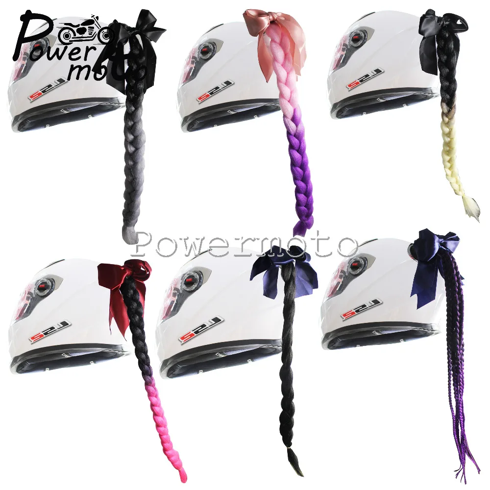 

Motorcycle Multi-color Helmet Gradient Twist Braids Pigtails Dirty Ponytail Punk Free Style Decoration Motocross Off Road