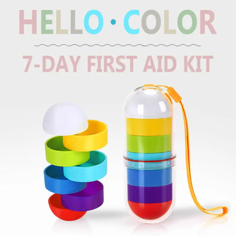 

Mini 7-day First Aid Kit Candy Color Medicine Pill Box Family Hike Camping Car First Aid Bag Tactical Emergency Survival Kit Box