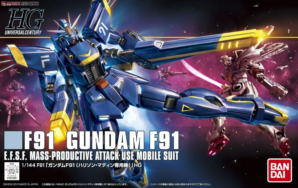 

Bandai Gundam 1/144 HGUC F91 (HARRISON MADDIN) Mobile Suit Assemble Model Kits Action Figures Children's toys