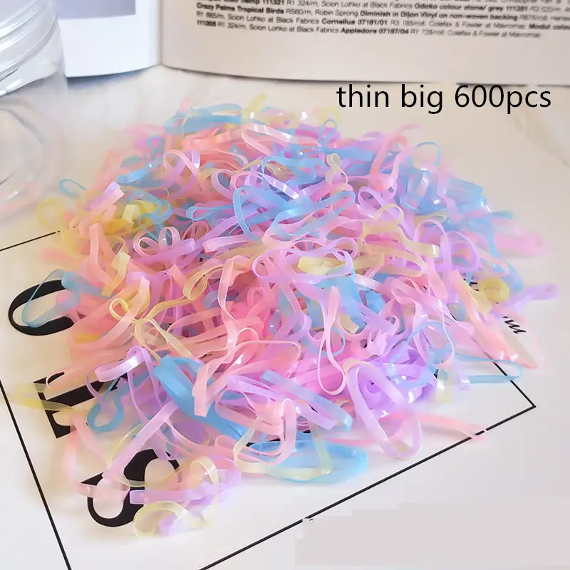 1000pcs Girl Ponytail Hair Holder Baby Thin Elastic Rubber Band Kids Hair Tie