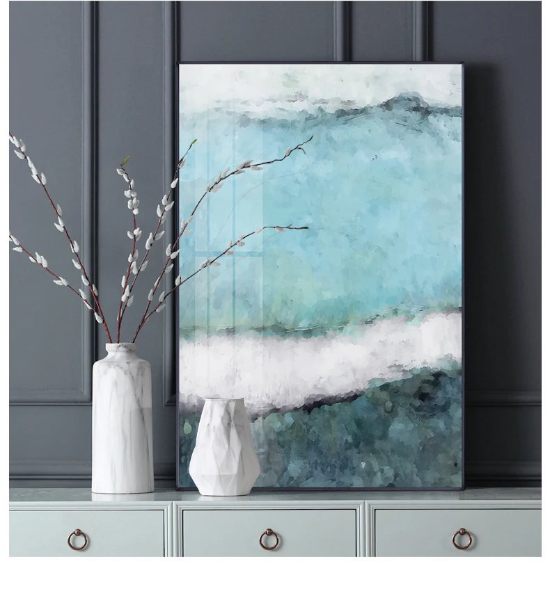 Abstract Blue Black Colour Canvas Art Modern Cuadro Decor Home Fashion Wall Art Picture for Living Room Nordic Poster and Print