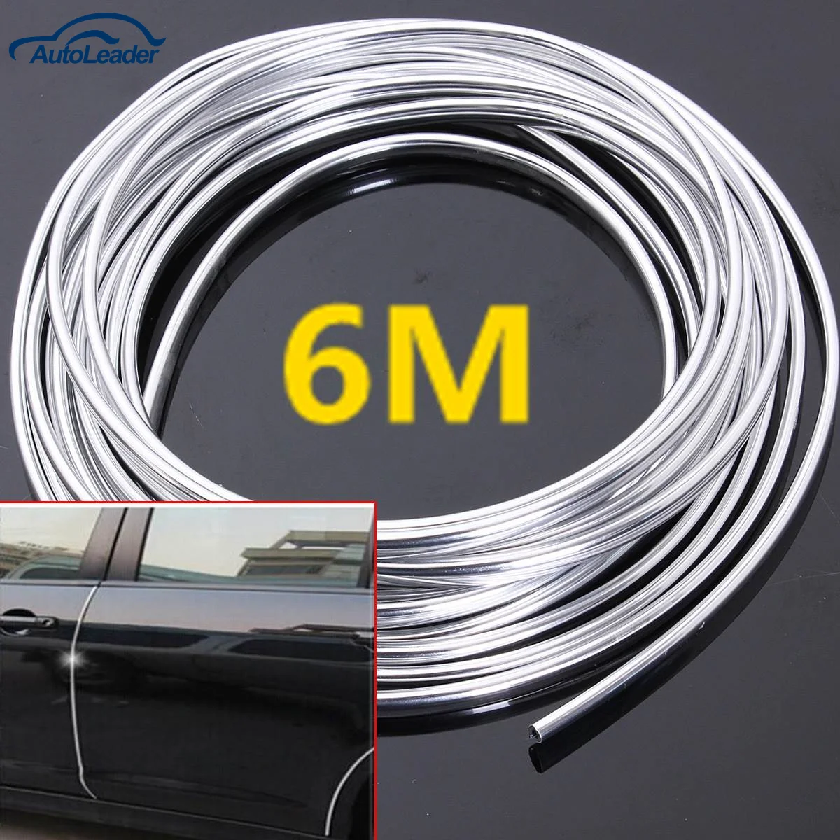 

7mm 3 Meters 6M Moulding Trim Strip Car Door Edge Scratch Guard Protector Strip Roll New