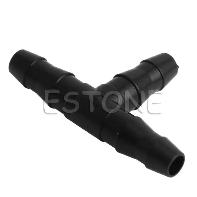 100 x Garden Irrigation Ploy Tee Pipe Barb Hose Fitting Joiner Drip System Black