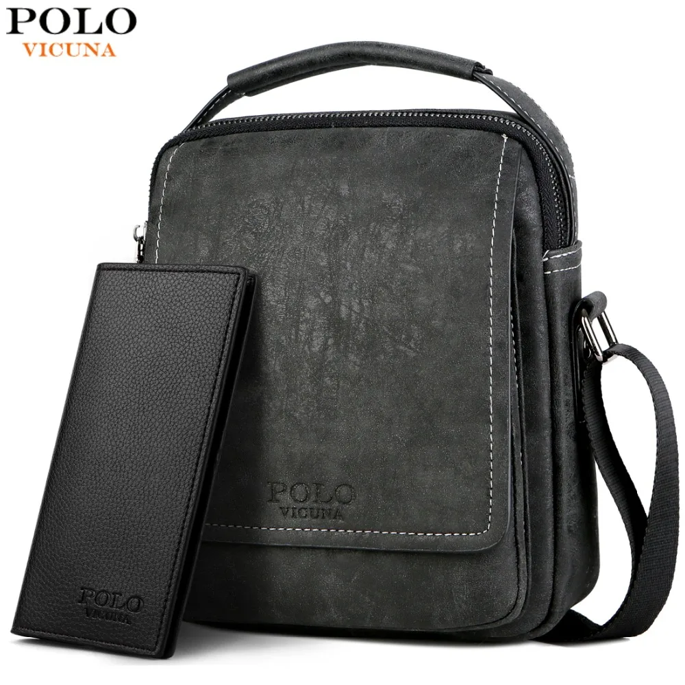 فيكونيا بولو جلدية الصلبة الرجال الأعمال Crossbody حقيبة مع محفظة عالية الجودة مجموعة الحقائب عارضة قصيرة السفر حقيبة ساعي للذكور
