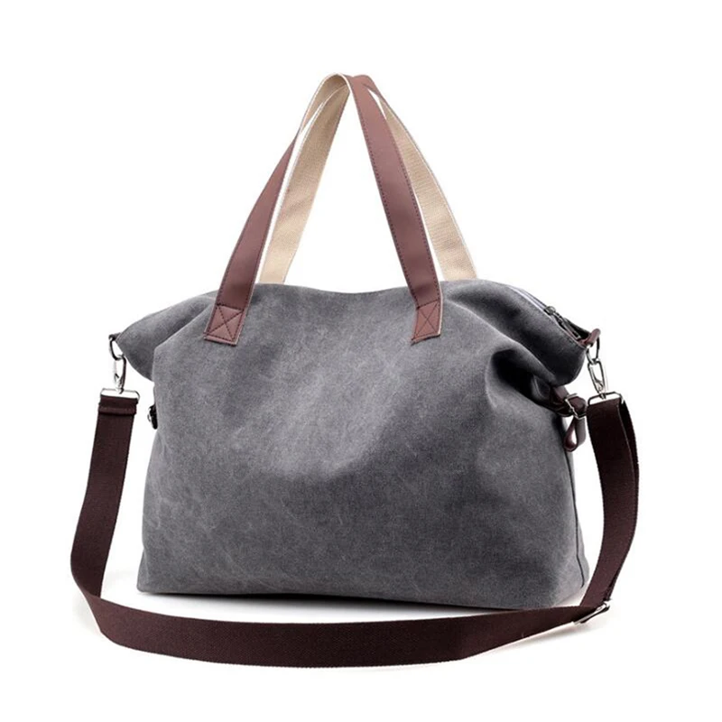 Canvas Large Capacity Travel Bag Women Weekend Bag Women&#39;s Shoulder Traveling Bag T562-in Travel ...
